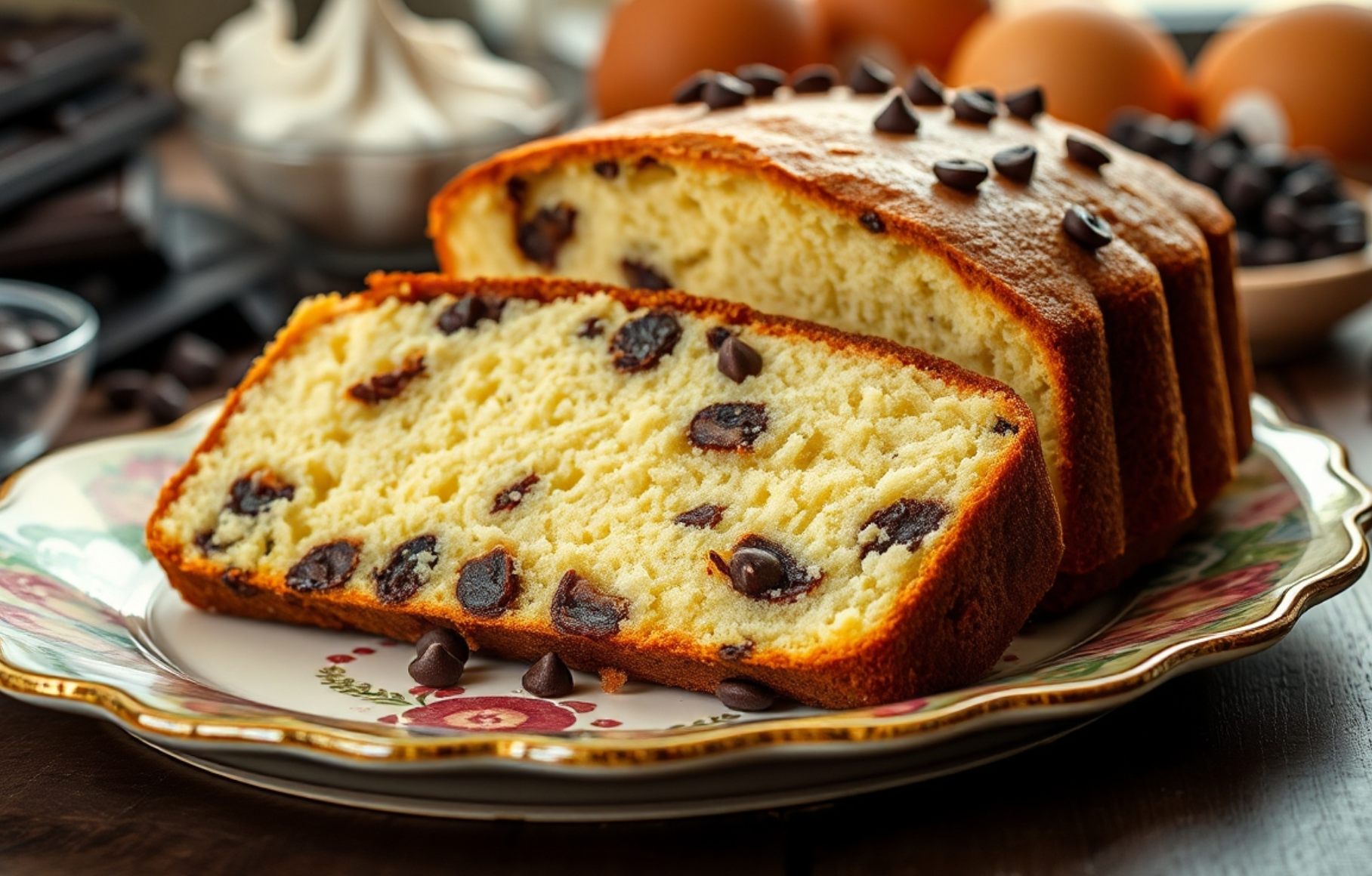 Recette du Cake aux Pépites de Chocolat Fondantes